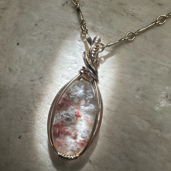 14k Gold Filled Minimalist Petite Lodolite Healing Stone - Picture 4 of 10